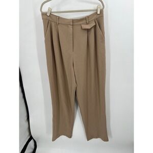 Great Jones Tan Khaki‎ Pleated Tapered Trousers Size 14 Elastic Back 1001930007